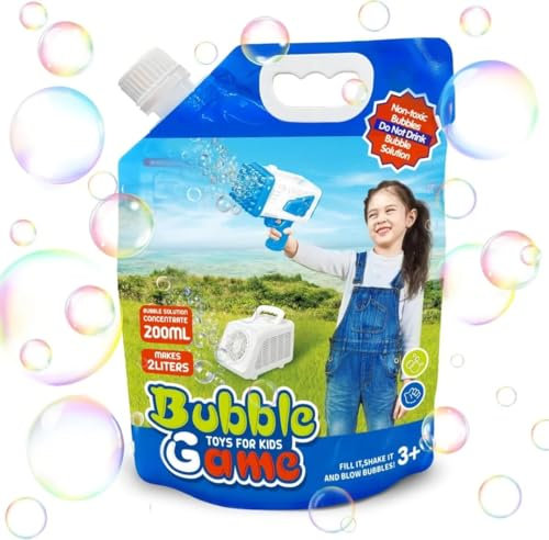 Bombble KONZENTRIERT Seifenblasenflüssigkeit 0.2 Liter(bis zu 2 Liter), Mischung der Seifenblasen für Seifenblasenmaschine/Seifenblasenpistole, Seifenblasenlösung, Nachfüllflüssigkeit (200ML)