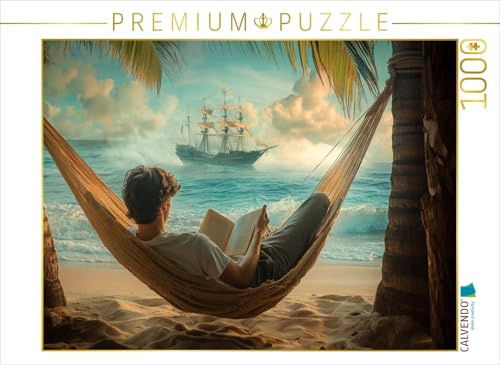 Puzzle · Piratenabenteuer - junger Mann liest EIN Buch | 1000 Teile · Lege-Größe 64 × 48 cm · CALVENDO Puzzle