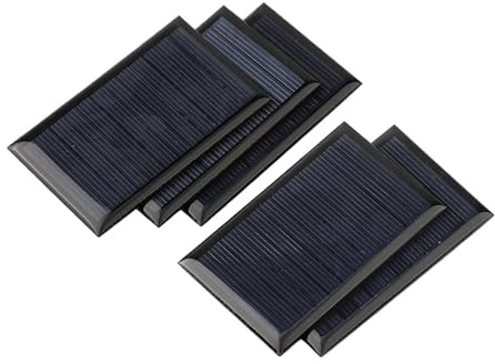 Lot de 5 mini panneaux solaires 6 V 70 mA pour appareils à faible consommation - Design compact pour projets scientifiques de bricolage, éclairage domestique et petits systèmes solaires