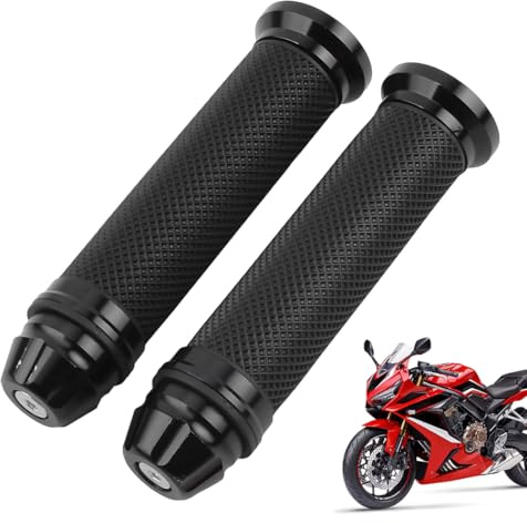 MUNZE Puños Protaper, 1 Par De Puños De Manillar Para Moto Antideslizantes 22/24 Mm, Para Scooter Quad Y Atv, Hechos De Aluminio Cnc, Color Negro
