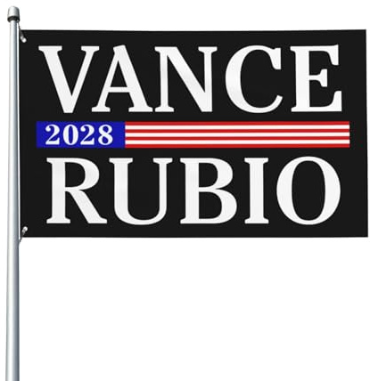 Drapeaux d'extérieur Vance Rubio 2028 : couleurs vives, motif net, coutures renforcées, polyester durable