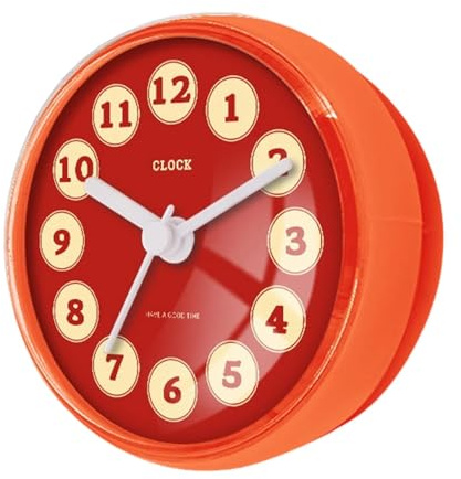 F Fityle Horloge Murale de Douche, Horloge de Salle de Bain étanche avec Ventouse puissante pour Toilettes, Accessoires de Piscine, Porte de réfrigérateur, Style B