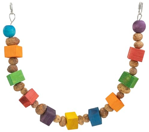 HappyBird | Nutty Bridge Swing – Bunte Hängeliane mit Nüssen | 75 x 4 x 4 cm