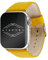 Eternel - Cinturino compatibile con Apple Watch Holi giallo 44/45/46/49 mm adattatori acciaio inossidabile argento - Pelle di vacchetta fatta a mano in Francia - Compatibile con tutti gli Apple Watch
