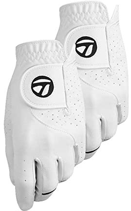TaylorMade Golf Stratus Tech Handschuhe, Weiß, Rechtshänder, Größe L, Weiß, Größe L, 2 Stück