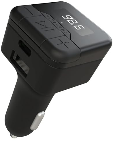 KitSound MYFM3 Bluetooth FM Transmitter | Wireless Car Adapter | USB-C Power Delivery Fast Charging | Dual USB Ports | Hands-Free Calling | Music Streaming | Universal Car Audio Adapter