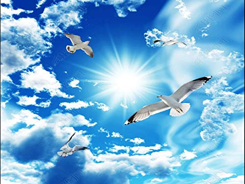 Tapete Kinderzimmer Fototapete Blauer Himmel Weiße Wolken Himmel Möwe Decke Tapeten Vliestapete Modern Schlafzimmer Wandtapete Bildtapete Wand Dekoration