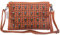 Chikencall® Frau Klassisch Gotische Schädel Rivet Clutch Geldbörsen Braun Nietenbesetzte Umhängetasche im Punk-Stil Damenhandtaschen Umhängetasche