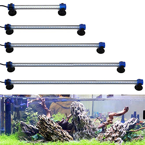 BPS Luz Blanca/Azul LED de Acuario Peces Tanque Clip Lámpara Iluminación de Plantas de Acuario con Luz con Diferente Voltaje Longitud (2W 50cm, Luz Blanca) BPS-6167