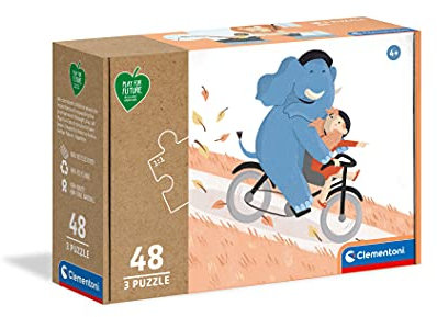 Clementoni - 25252 - Be My Pal - 3x48 pieces - Made in Italy - 100% recycled materials, jigsaw puzzle for kids