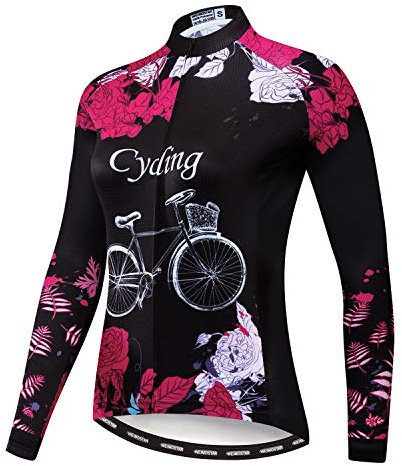 Radtrikot für Damen, langärmelig, Mountainbike, bequem, schnell trocknendes Oberteil L #24
