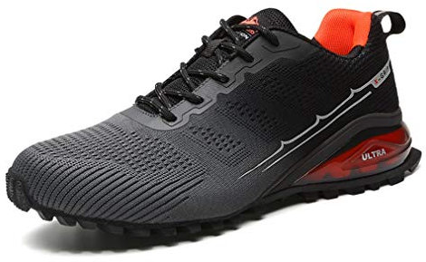 DANNTO Sportschuhe Herren Laufschuhe Turnschuhe Straßenlaufschuhe Atmungsaktiv Gym Sneakers(grau,46)