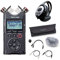 Tascam DR-40X Stereo Audio-Recorder + AK-DR11CMKII Zubehör Set + keepdrum Kopfhörer