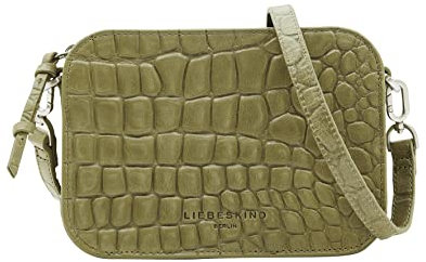 Liebeskind Berlin Damen Croco Luka Crossbody Umhängetasche, Small (HxBxT 14.5cm x 20.5cm x 7cm), princess green