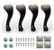 8'' Queen Anne Wooden Furniture Replacement Legs Colours M8 Thread With Level Mounting Plates Protective Felt Pads Set Of 4 Replacement Legs For Sofa Cabinet Footstool Chair Bed Ottoman (Black)