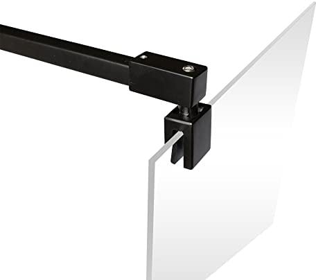 Schulte Stabilisator für 5-8 mm Glas, 122 cm kürzbar und winkelbar, Schwarz-matt, Haltestange für Glas/Wand Stabilisation, Wandhalterung für Duschwand