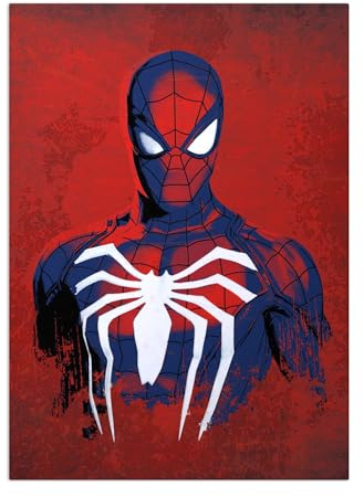 Displate Offiziell Spiderman MetallPoster Magnetische Befestigung Inklusive Lizenziert Bilder Hochwertiges Poster Hero 45 cm x 32 cm