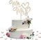 Holz Tortendeko Hochzeit mit 50 Pcs Herzen Streudeko Cake Topper Mr Mrs Torten Topper Tischdeko Tortendeckel Tortenstecker für Hochzeit Jubiläum Verlobung Antrag