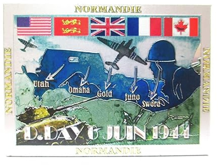 Normandie Magnet Metall Laser D-Day 1944 Omaha Utah Beach Souvenir