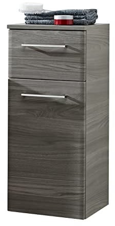 Pelipal Badezimmerschrank Quickset 916 in Sangallo Grau quer, 30 cm breit | Unterschrank mit 1 Tür, 1 Schubkasten und 1 Einlegeboden