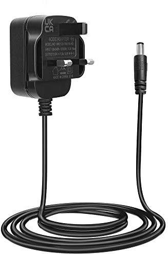 9V DC 1A Pedal Power Supply Adapter, Polarity Center Negative Sleeve Positive, One Spot Charging Adaptor PSU Wall Charger for Guitar Effects Pedals Stompbox & 9V Center Negative Keyboards
