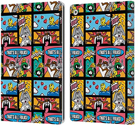 Head Case Designs Licenciado Oficialmente Looney Tunes Comics Patrones Carcasa de Cuero Tipo Libro Compatible con Apple iPad 10.2 2019/2020/2021