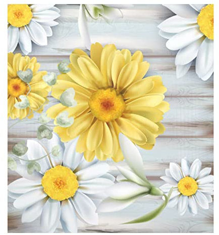 Naanle Dishwasher Magnet Cover Wooden Daisy Sunflower Front Dishwasher Cover Magnetic Home Cabinet Decals Appliances Stickers Refrigerator Decorative 23 x 26