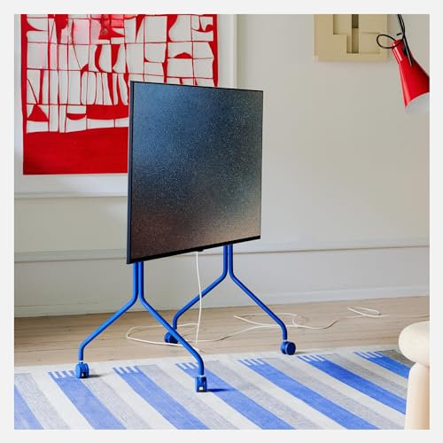 Pedestal Moon Rollin’ TV Ständer mit Rollen – Für 40–70 Zoll Bildschirme | Mobiler & stilvoller TV Rollwagen (Blau)