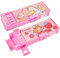 Henoyso 2 Pcs Pop up Multifunction Pencil Case Cartoon Pen Box Organizer Cute Hot Pink Unicorn Kitty Pencil Box with Password Lock, Sharpener, Schedule, Whiteboard, Birthday Stationery Gifts for Teens