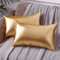 EUCIOR Dekoratives Kissen, goldfarbene Kissenbezüge, 30,5 x 50,8 cm, moderner metallischer glänzender Kissenbezug, Wurfkissen für Bett, Couch, Sofa, goldfarbene Kissen