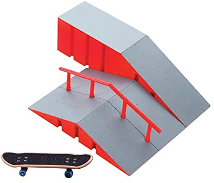 MagiDeal Skate Ramp Park Kits, Fingerboard, Skating Board, Deck Kinderspielzeug Skateboard-Rampen-Set für Kinder ab 5 Jahren, Stil d
