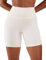 CRZ YOGA Naked Feeling Damen Radlerhose Blickdicht Hohe Taille Kurze Sporthose Yoga Sommer Shorts für Gym Sport - 15cm Weiße Aprikose 40