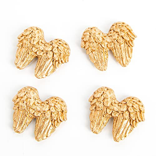 Logbuch-Verlag 4 kleine Engelsflügel Gold glitzernd Engel Schutzengel Tischdeko kleines Geschenk Weihnachten 3 cm