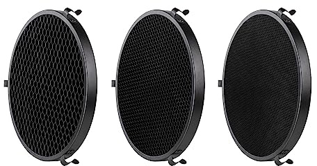Walimex pro Wabenset für Standardreflektoren - 3-teiliges Set für gerichtetes Licht