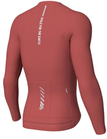 Wulibike Rennrad Trikot Herren Langarm,Langarm Fahrrad Shirt Fahrradbekleidung Mit 3+1 Rückentaschen UPF 50+ Durchgehendem Reißverschluss,Rot XXL