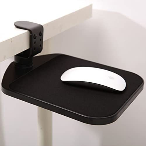 Desk Wrist Support Table Under-Desk Mouse Platform/Clip On Mouse Pad Rotating 360 Degree, Ergonomic Mouse Tray Attachment, Office Mouse Pad, Slide Out Mouse Tray/Black