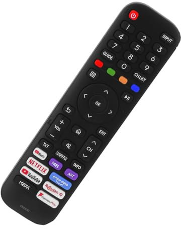 Télécommande d'origine EN2A30 HT266544 compatible avec Hisense Vidaa Smart LED TV - 50A7500F 65A7500F 43A7500FTUK 50A7500FTUK 65A7500FTUK 43AE7400F 50AE7400F 55AE7400F 0F 65AE. 7400F 50A7300FTUK
