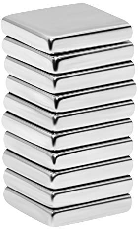Vineen Neodym Magnete N45 10x10x3 mm 10 Stück Extreme Starker Magnet Eckig zum Basteln Blockmagnete Quadermagneten Pinnwand Whiteboard Stark Flache Rechteckig Silber