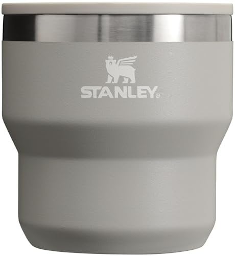 STANLEY - 10oz Camping Stacking Mug, Snap-on Lid, Coffee, Tea & Beverages, Stainless Steel Insulated Coffee Mug, BPA Free, Ash