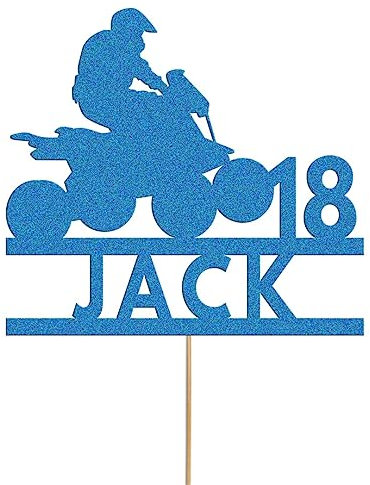 Custom Quad Bike Cake Topper Personalised ATV Bike Glitter Cake Topper Decoration Any Name Any Age
