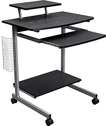 XNZJHPP Height Adjustable Computer Desk Mobile Stand Up Desk Presentation Cart w/Storage Home Workstation Rolling Desk Laptop Cart