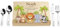 LAUBLUST Kinderbesteck mit Namensgravur - Safari Motiv | Geschenkbox Natur - Besteck mit Namen | Geschenk zur Taufe für Kinder - Taufgeschenke für Jungen & Mädchen | Personalisierte Erinnerungsbox