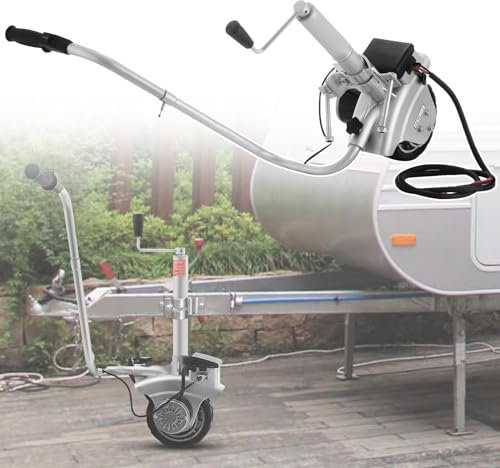levigationlu Cric Elettrico per Rimorchio 12V 350W, Motrice per Rimorchio con Ruota Jockey da 5000Libbre, per Roulotte, Rimorchi per Barche, Rimorchi per Cavalli, capacità di Carico Fino a 2270kg