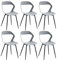 JZGORC Lot de 6 Chaises de Salle à Manger Nordiques, Chaises de Cuisine, avec Pieds de Chaise en Métal, Grand Design de Dossier évidé, idéal pour Salon, Salle de Détente - Gris + Noir