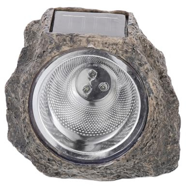 POPETPOP Steinlampe Landschaftsfelsenlicht Solarmastleuchten im Außenbereich solarleuchten für außen led-light Sonnenlicht Designleuchte aus Solarstein Solarlampe im Steinimitat-Design Harz