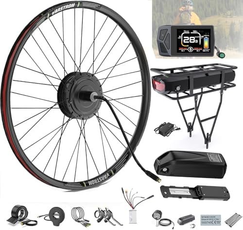 Bafang 48V 500W Hinterradnabenmotor-Kit 26 27,5 28/29/700C Hinterrad Elektrisches Fahrrad-Umrüstsatz, bürstenloser Getriebe-Hinterradnabenmotor mit optionaler Batterie und Display