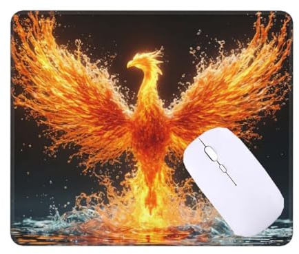 Mauspad Klein Tier Phönix Mousepad, Schreibtischunterlage Kinder, Gaming Mauspad 20 X 15 cm rutschfest und Wasserdicht VernäHte Kanten Mouse Pad, Verbessert Geschwindigkeit und PräZision T-2402