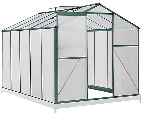 XEMQENER 10x6 FT Polycarbonate Greenhouse with Base