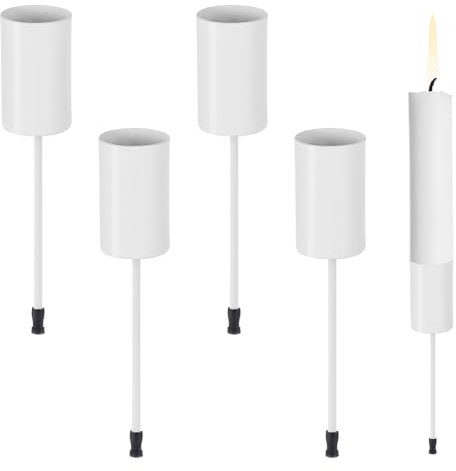4 Stück Stabkerzenhalter zum Stecken, 2.5X11cm Kerzenstecker für Stabkerzen, Adventskranz Stabkerzenhalter mit Dorn, Kerzenhalter Stabkerze, Kerzenstecker Adventskranz für Alltagskerzenm,Tischgesteck