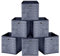HEFTMAN Foldable Storage Cube Boxes - Set of 6 Blue Fabric Storage Boxes with Grommet Handle, Space Saving Fabric Cube Storage Boxes for Clothes, Toys, Books Organisation (26 x 26 x 28 cm - Blue)